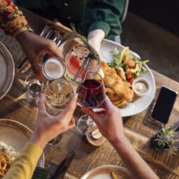 Cheers at cocktail hour