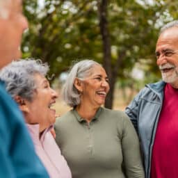 Group of friends hanging out in the park